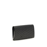 Saint Laurent Portofel Negru din Piele