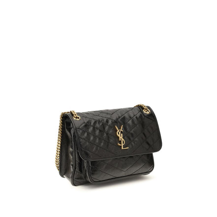 Saint Laurent Black Calf Leather Shoulder Bag