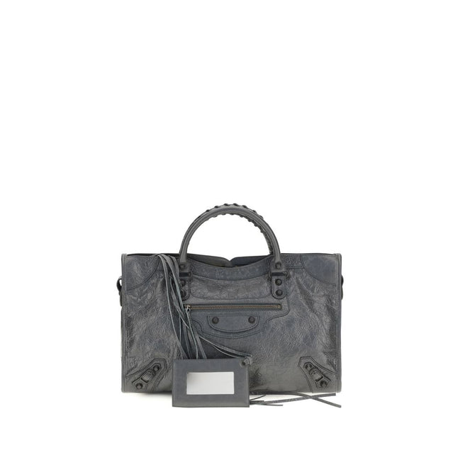 Balenciaga Geantă de Umăr Gri din Piele de Miel