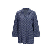 Gucci Blue Cotton Full-Length Jacket