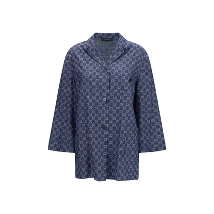 Gucci Blue Cotton Full-Length Jacket