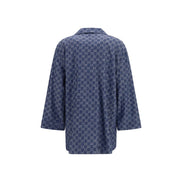 Gucci Blue Cotton Full-Length Jacket