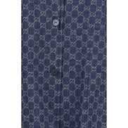 Gucci Blue Cotton Full-Length Jacket