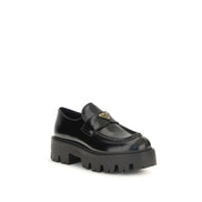 Prada Black Calf Leather Slip-On Loafers