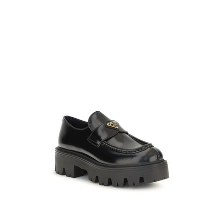 Prada Black Calf Leather Slip-On Loafers
