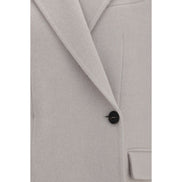 Brunello Cucinelli White Wool Full-Length Jacket