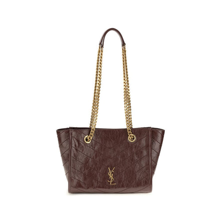 Saint Laurent Geantă de Umăr Maro din Piele de Vițel