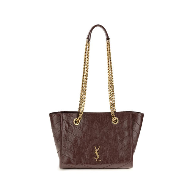 Saint Laurent Geantă de Umăr Maro din Piele de Vițel