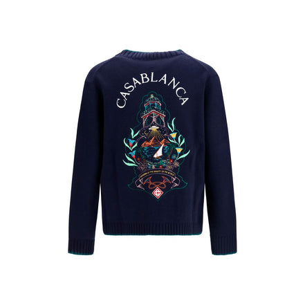 Casablanca Blue Wool Cardigan