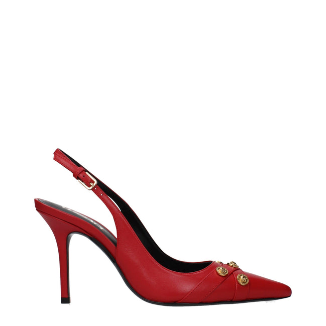 Pantofi stiletto Versace roșii din piele