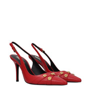 Pantofi stiletto Versace roșii din piele