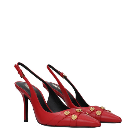 Pantofi stiletto Versace roșii din piele