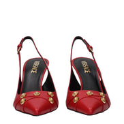 Pantofi stiletto Versace roșii din piele