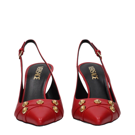 Pantofi stiletto Versace roșii din piele