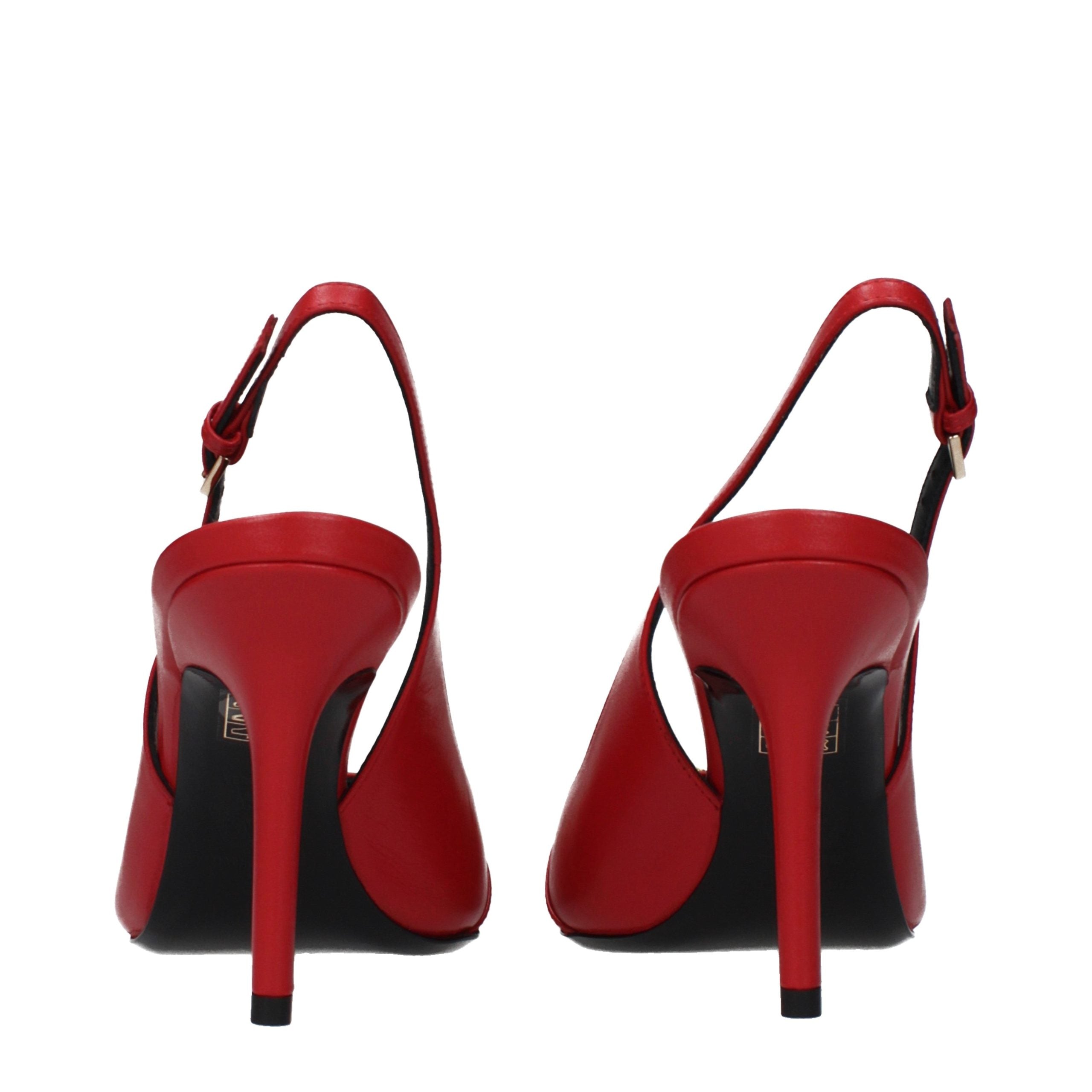 Pantofi stiletto Versace roșii din piele