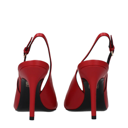 Pantofi stiletto Versace roșii din piele