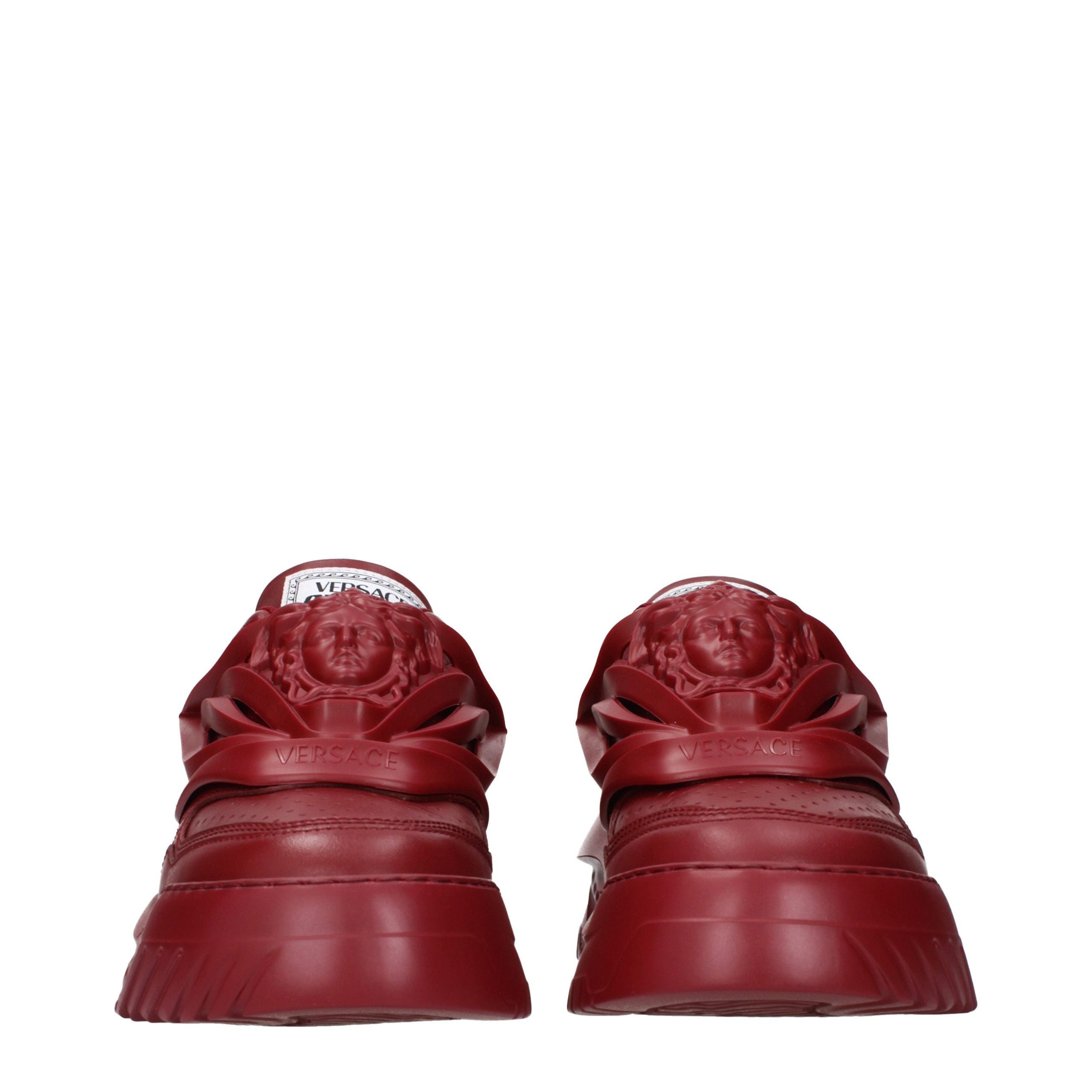 Sneakers chunky Versace roșii din piele