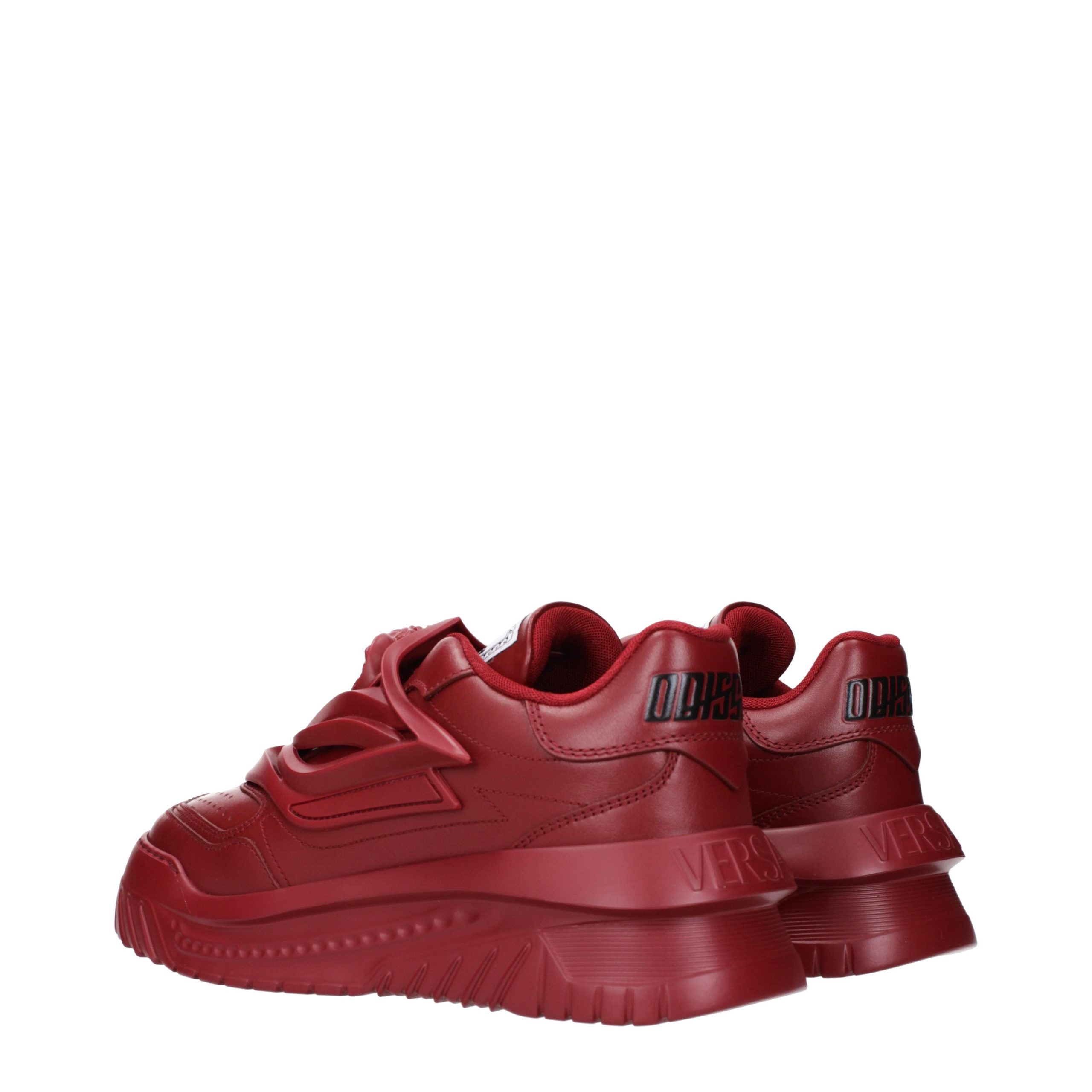 Sneakers chunky Versace roșii din piele