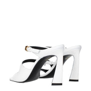 Sandale cu toc stiletto Versace albe din piele