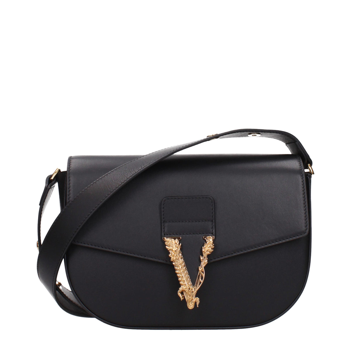 Versace Geantă Crossbody Neagră din Piele
