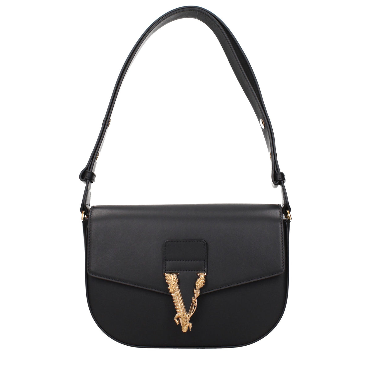 Versace Geantă Crossbody Neagră din Piele