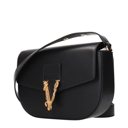 Versace Geantă Crossbody Neagră din Piele