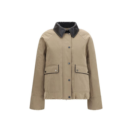 Brunello Cucinelli Beige Cotton Full-Length Jacket