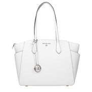 Geantă de umăr Michael Kors albă din piele