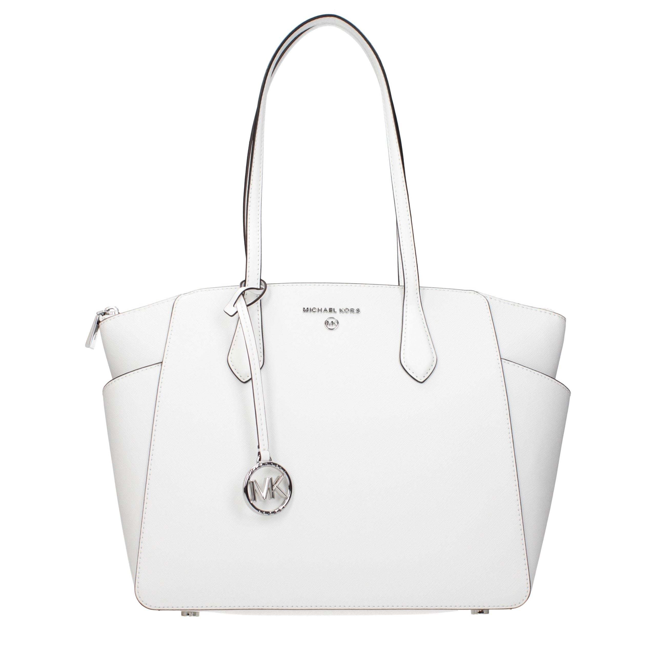 Geantă de umăr Michael Kors albă din piele