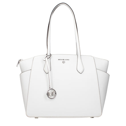 Geantă de umăr Michael Kors albă din piele