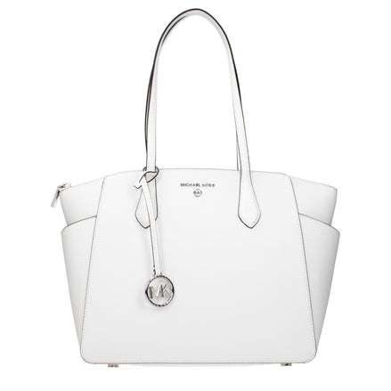 Geantă de umăr Michael Kors albă din piele