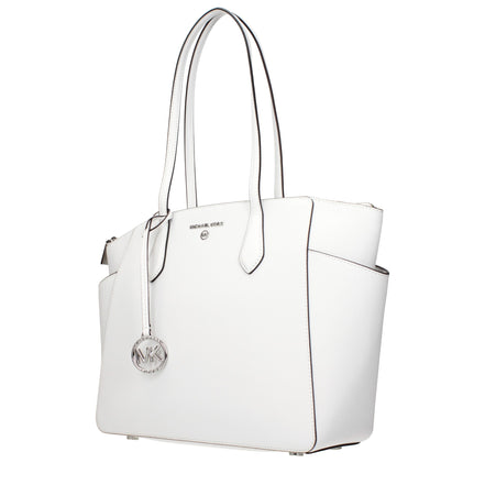 Geantă de umăr Michael Kors albă din piele