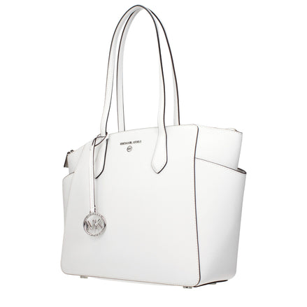 Geantă de umăr Michael Kors albă din piele