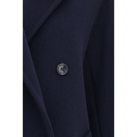 Max Mara Geacă Lungă Albastră din Lână