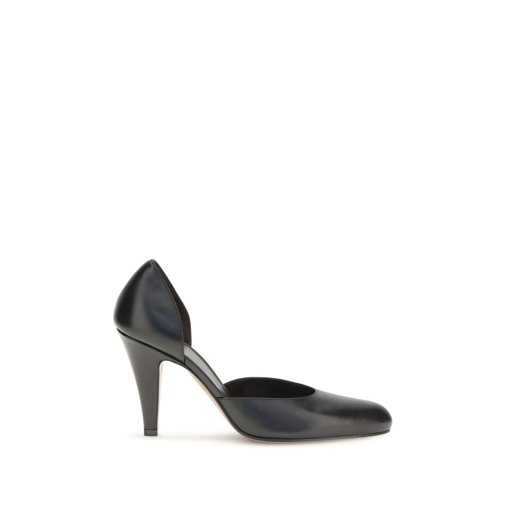 The Row Black Lambskin High Heel Pumps