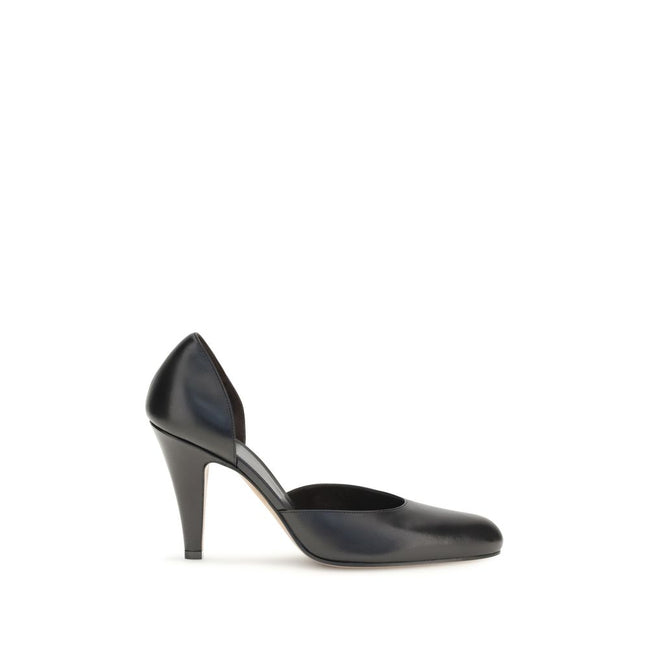 The Row Black Lambskin High Heel Pumps