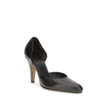 The Row Black Lambskin High Heel Pumps