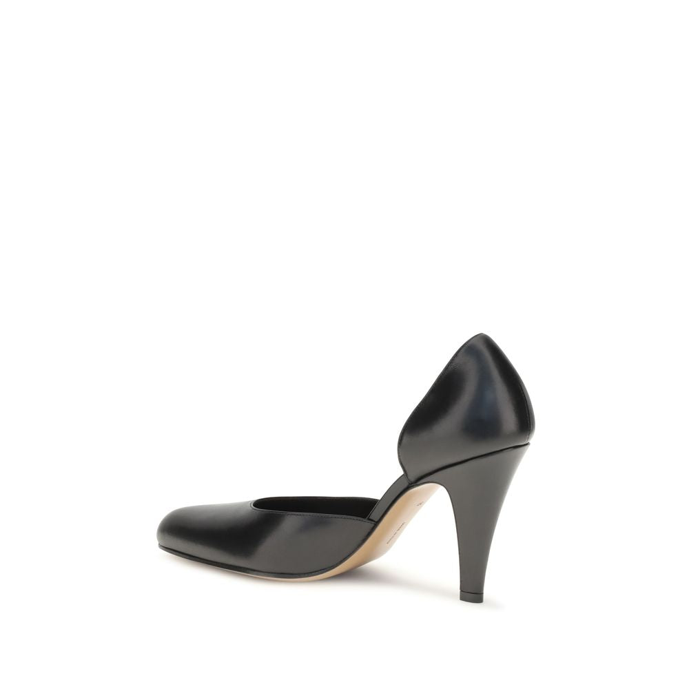 The Row Black Lambskin High Heel Pumps