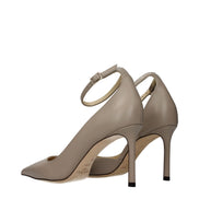 Sandale cu toc înalt Jimmy Choo gri din piele