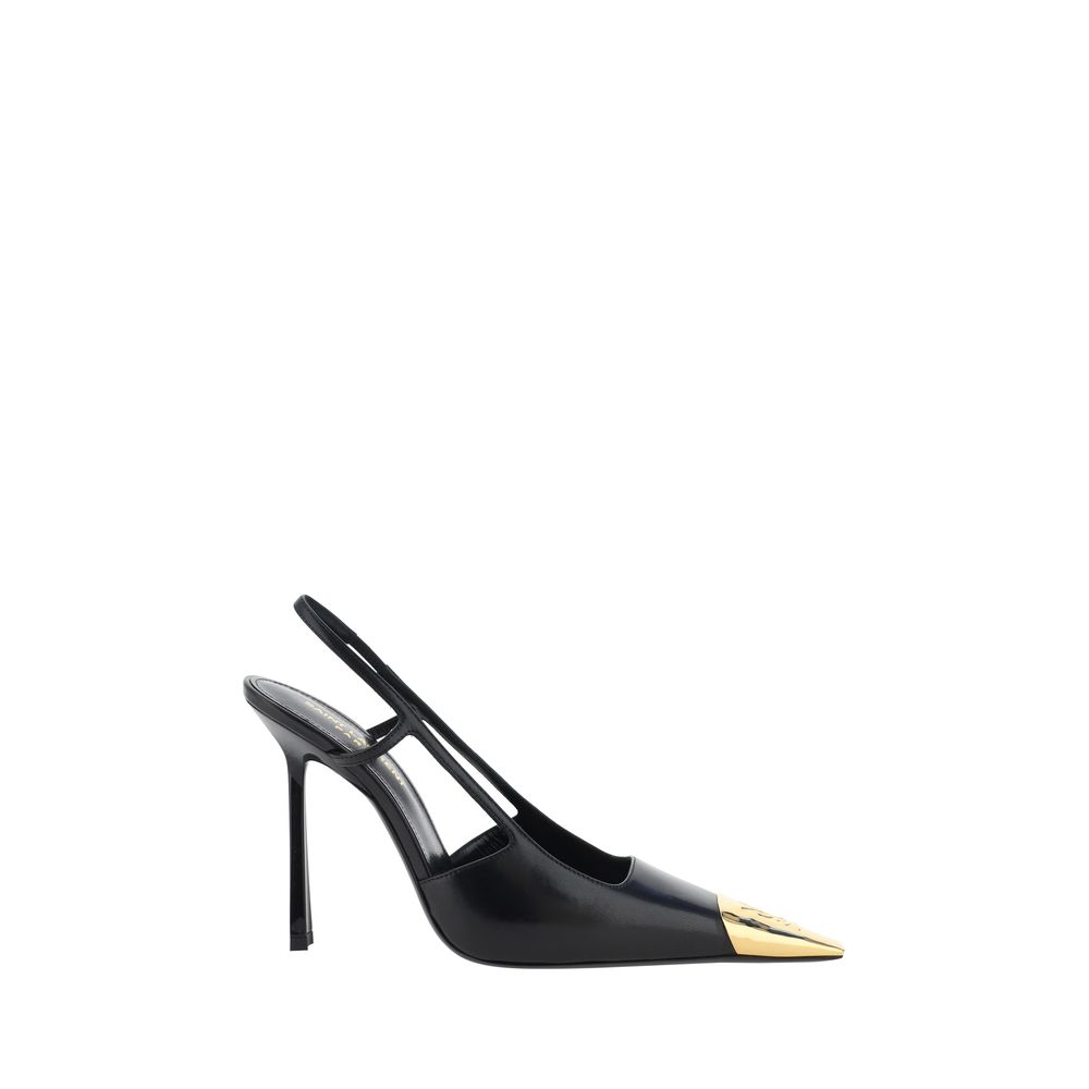 Saint Laurent Pantofi cu Toc Negri din Piele de Miel