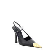 Saint Laurent Pantofi cu Toc Negri din Piele de Miel