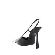 Saint Laurent Pantofi cu Toc Negri din Piele de Miel