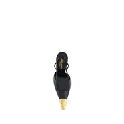 Saint Laurent Pantofi cu Toc Negri din Piele de Miel