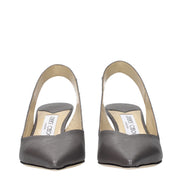 Jimmy Choo Gray Leather High Heel Sandals