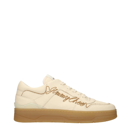 Sneakers low top Jimmy Choo bej din piele pentru bărbați
