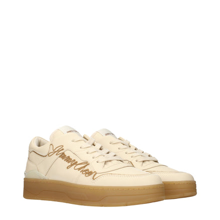 Sneakers low top Jimmy Choo bej din piele pentru bărbați