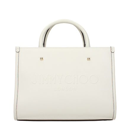 Geantă Jimmy Choo albă din piele Avenue Tote