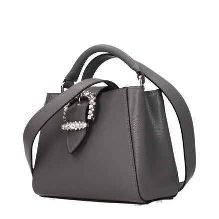 Geantă Jimmy Choo gri din piele Cherish