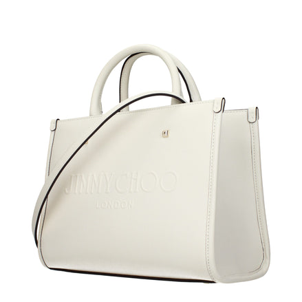 Geantă Jimmy Choo albă din piele Avenue Tote