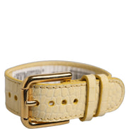 Brățară Dolce & Gabbana bej din piele cu imprimeu croco